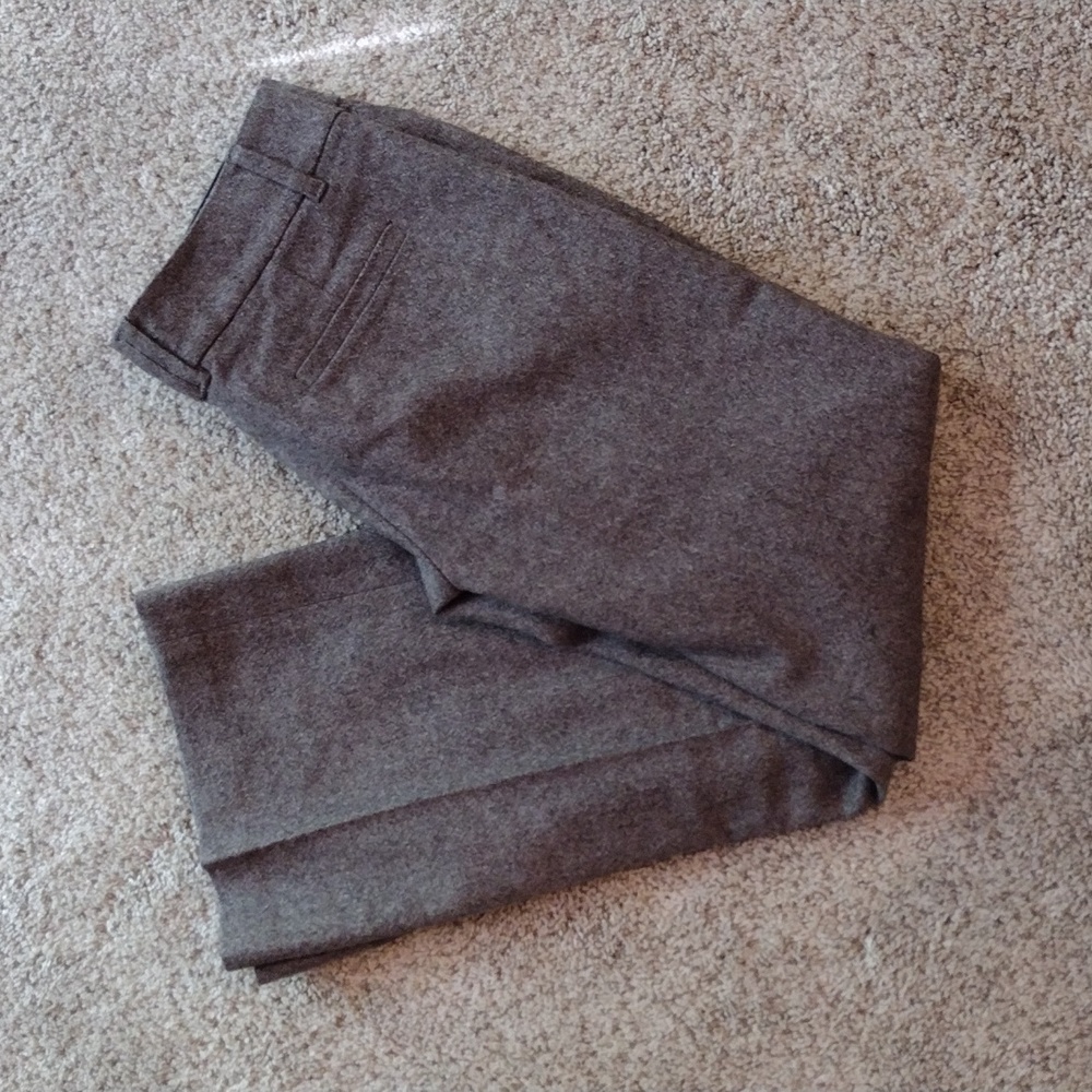 NWT Ann Taylor Petite gray wool-blend wide-leg mid rise pants size 2P